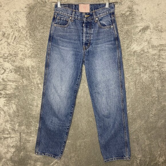 Revice Women 90s Classic Vintage Wash Relaxed High Rise Mom Button Fly Jeans 25 - Picture 1 of 11